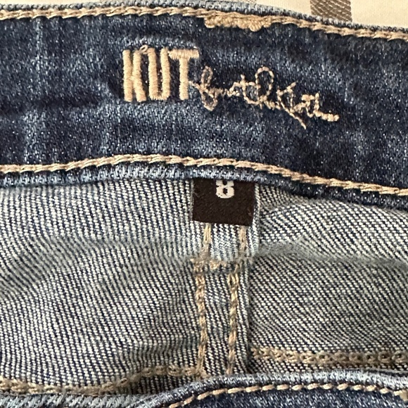 Kut from The Kloth Boyfriend jeans Medium Dark wash Distressing Size 8 Women - Picture 5 of 8